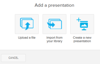 Echo360 screenshot - Add Presentation