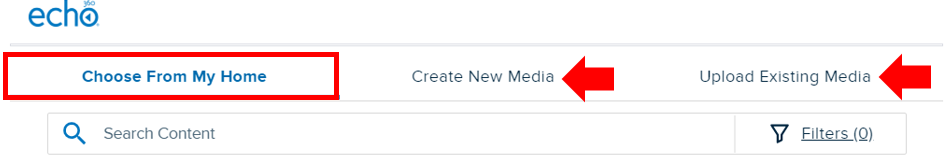 Echo360 screenshot - Create and Upload