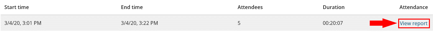 Blackboard screenshot - Collaborate Attendance 03