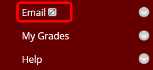 Blackboard screenshot - Email