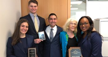 Lauren Gorab, Reece Pelley, Tomas Barron, Professor Maria L. Marcus, and Miyoshie Lamothe-Aime