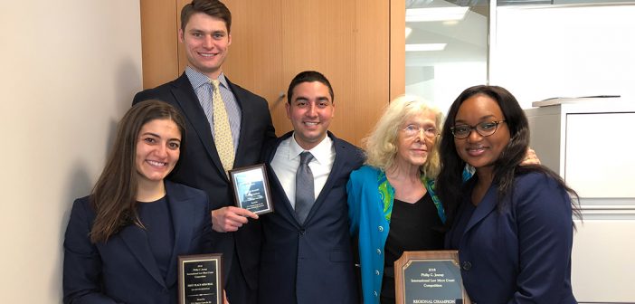 Lauren Gorab, Reece Pelley, Tomas Barron, Professor Maria L. Marcus, and Miyoshie Lamothe-Aime