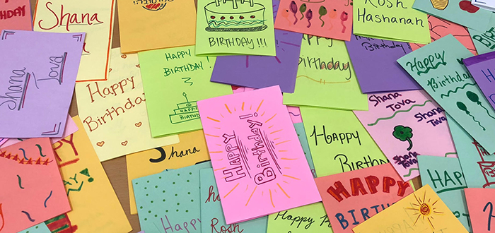 Birthday cards for seniors sponsored by Latin American Law Students Association