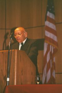 Judge Lawrence W. Pierce delivers a Sonnett lecture at Fordham University School of Law in 1992