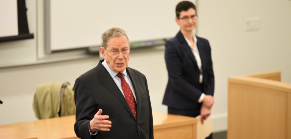 Peter B. Edelman speaks at Fordham Law in February 2020.