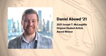 Alumni Spotlight: Daniel Abowd ’21 Wins Outstanding Student Article Award