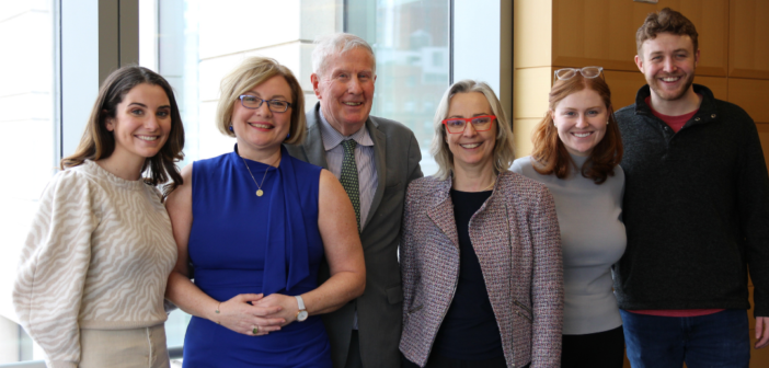 Consul General of Ireland in New York Visits Fordham Law School Helena Nolan (second from the left) and Imelda Maher (third from the right) with Dean Emeritus John D. Feerick ’61 (back center) and members of the the Irish Law Students Association.