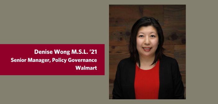 To Walmart from Marvel: Meet Denise Wong, M.S.L. ’21