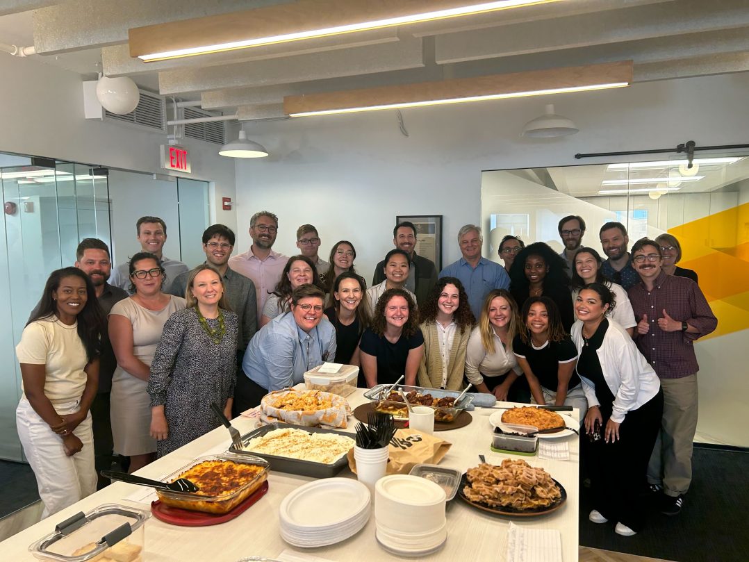 Doris Zhang '27 and her colleagues at the Reporter’s Committee for the Freedom of the Press during their annual bake-off competition.